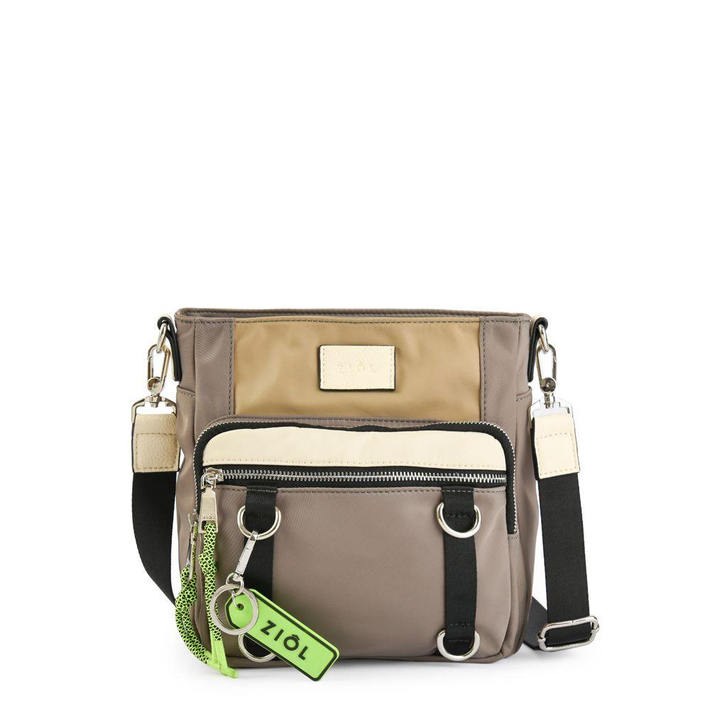 Cartera bandolera mediana evania taupe-0