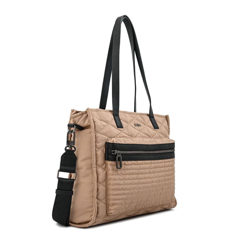 Cartera dos asas porta notebook grande cersei beige-1