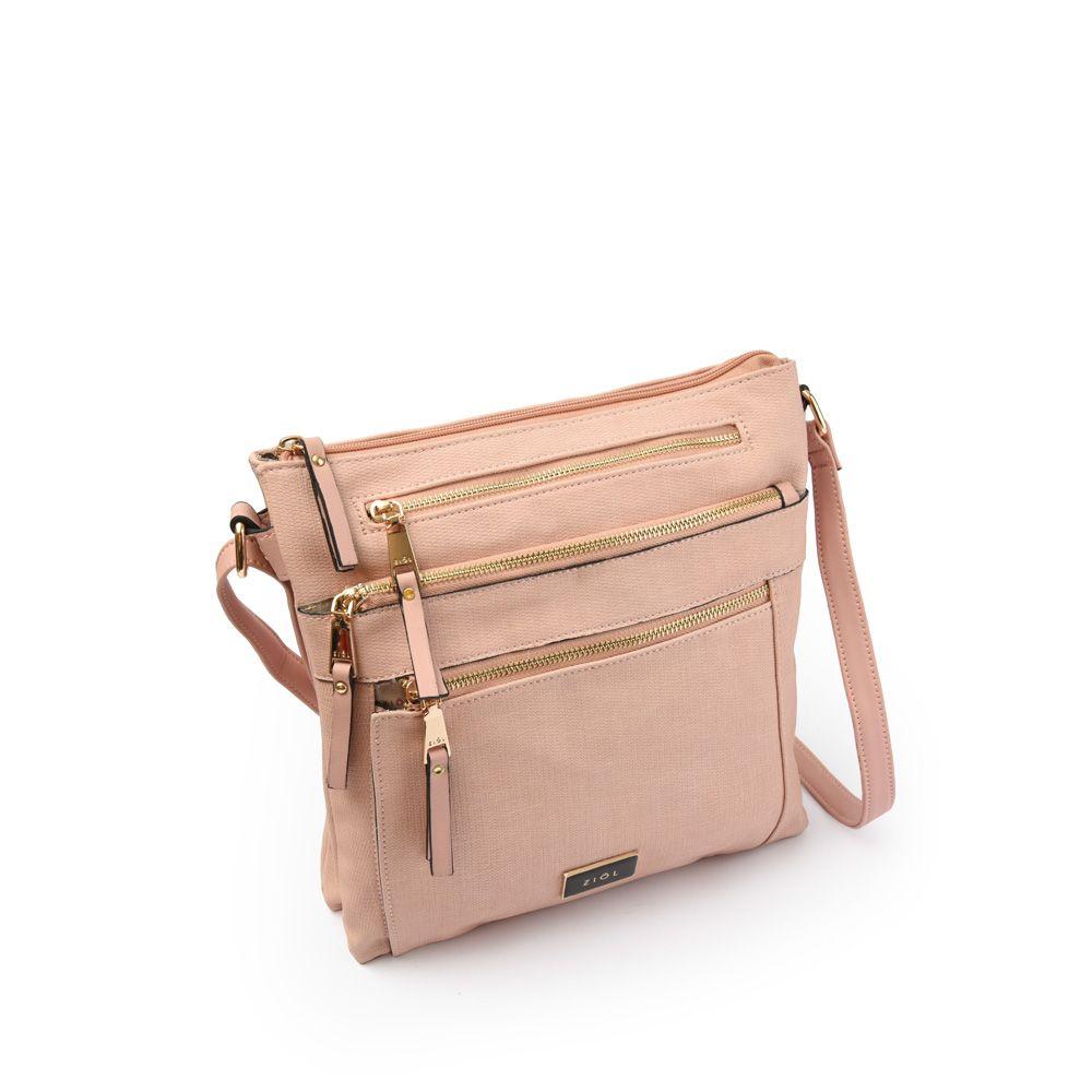 Cartera bandolera grande lathari rosado claro-2