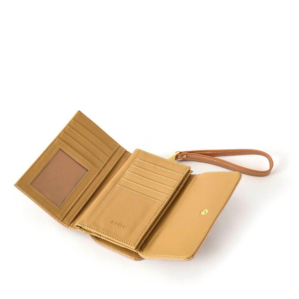 Billetera cierre exterior mediana trachi beige-2