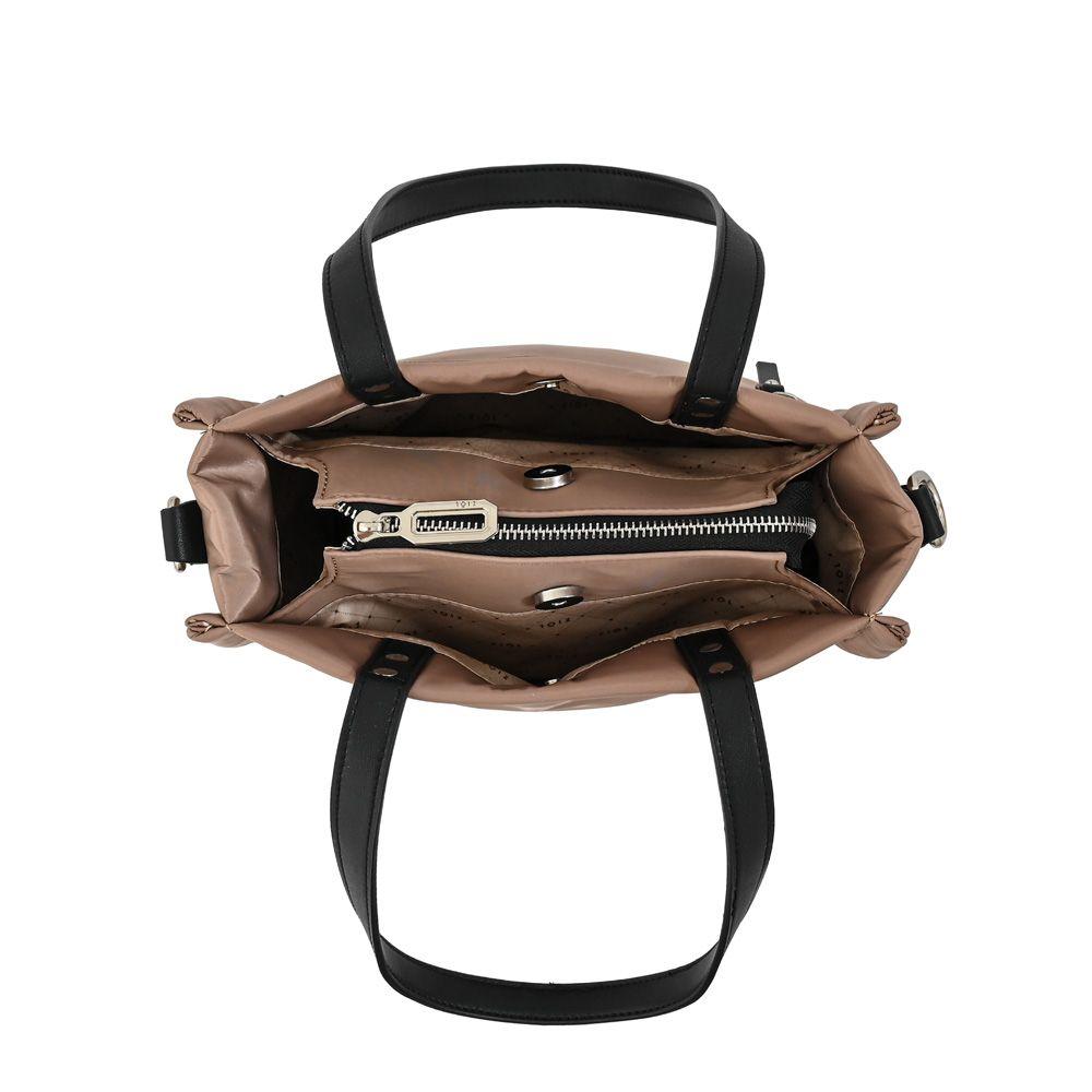 Cartera dos asas tres divisiones lisette beige oscuro-3