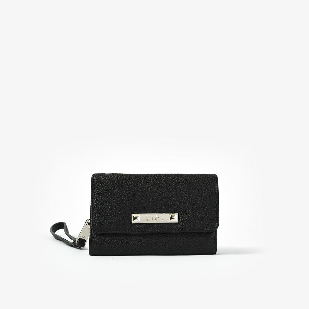 Lolola Billetera Mediana Con Cierre Exterior Negro-0