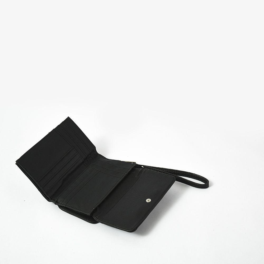 Lolola Billetera Mediana Con Cierre Exterior Negro-3