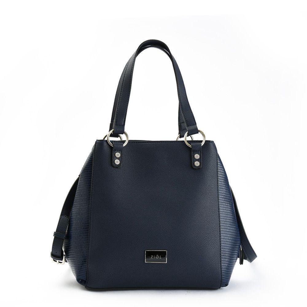 Jolie Cartera Tipo Dos Asas Tres Divisiones Azul Oscuro-0