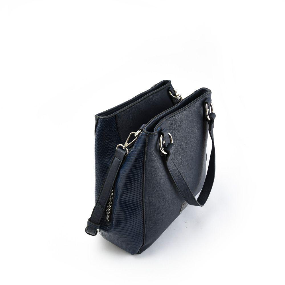Jolie Cartera Tipo Dos Asas Tres Divisiones Azul Oscuro-2