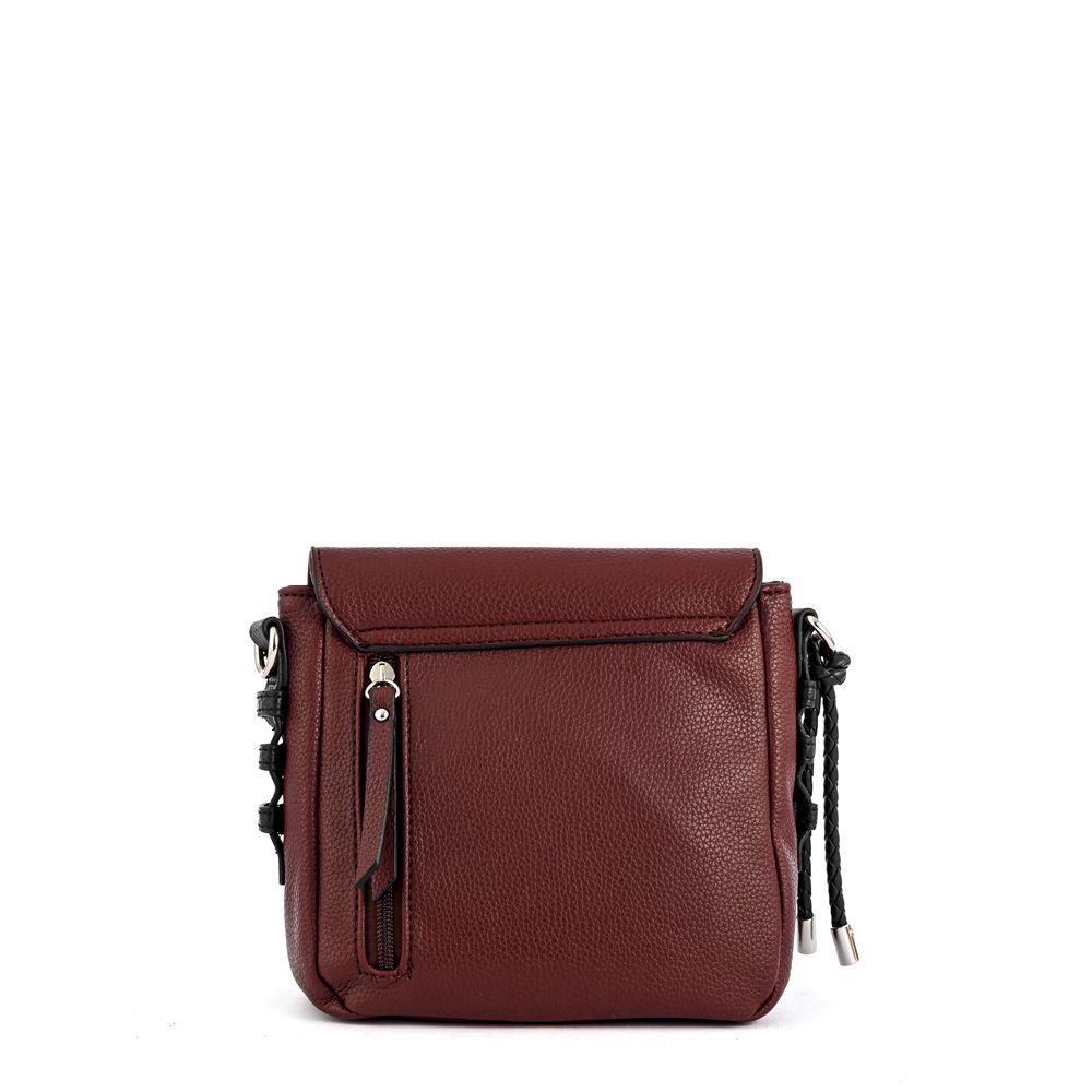 Cartera bandolera con tapa pequeña melchy burdeo-2