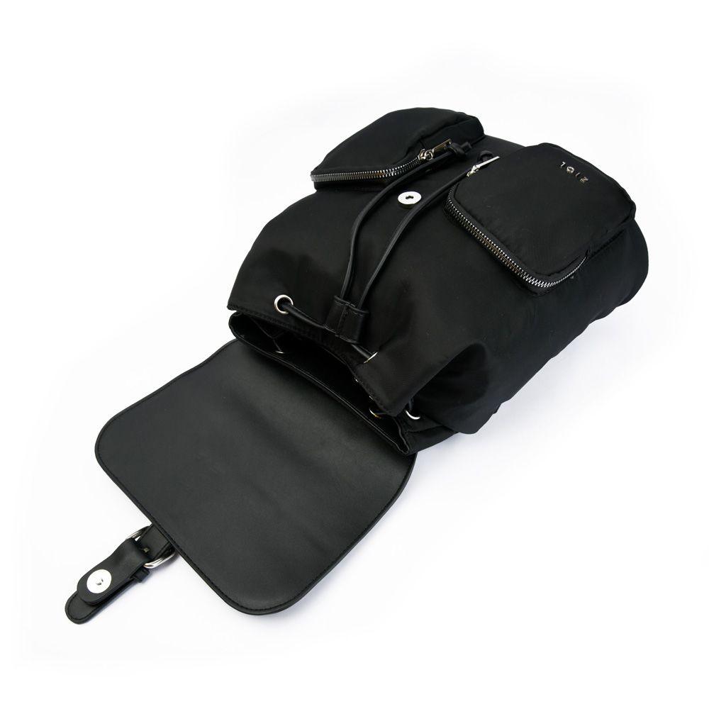 Mochila con tapa mediana minzip negro-3