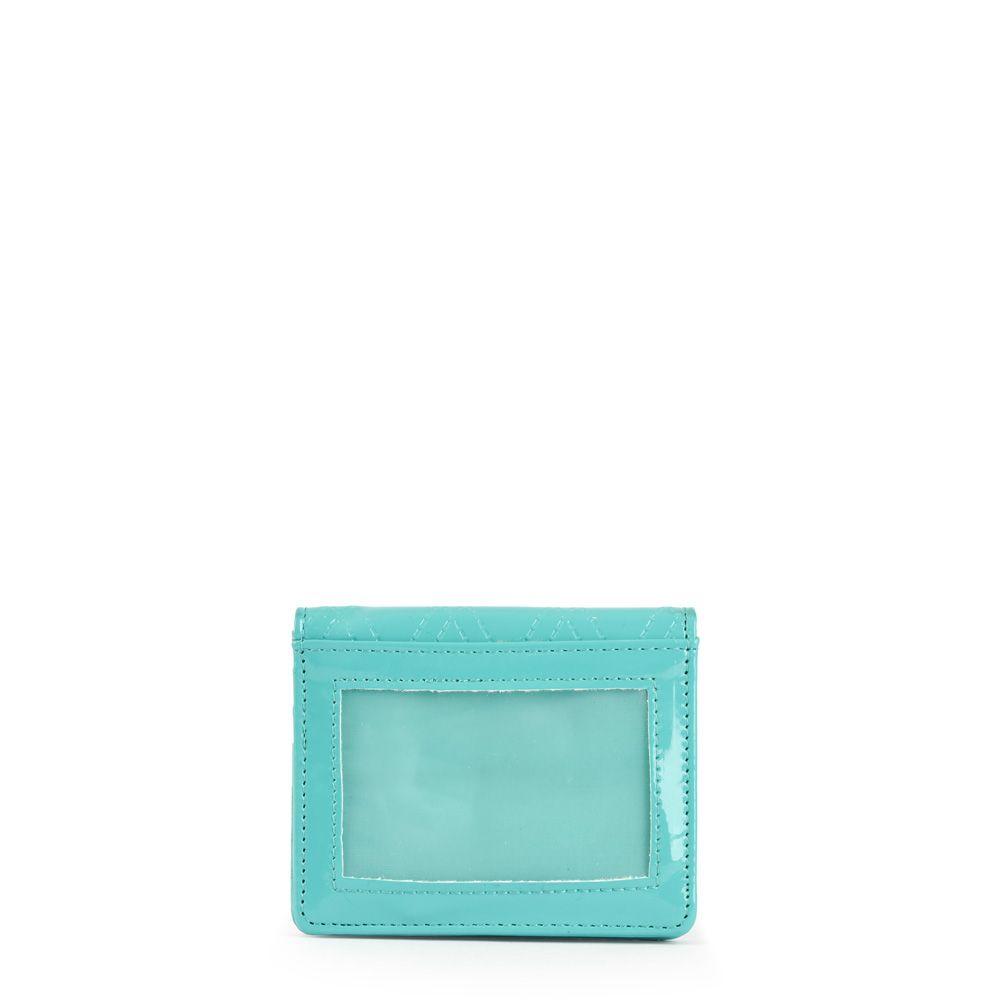 Tarjetero Con Ventana Pequeño Mila Turquesa-1