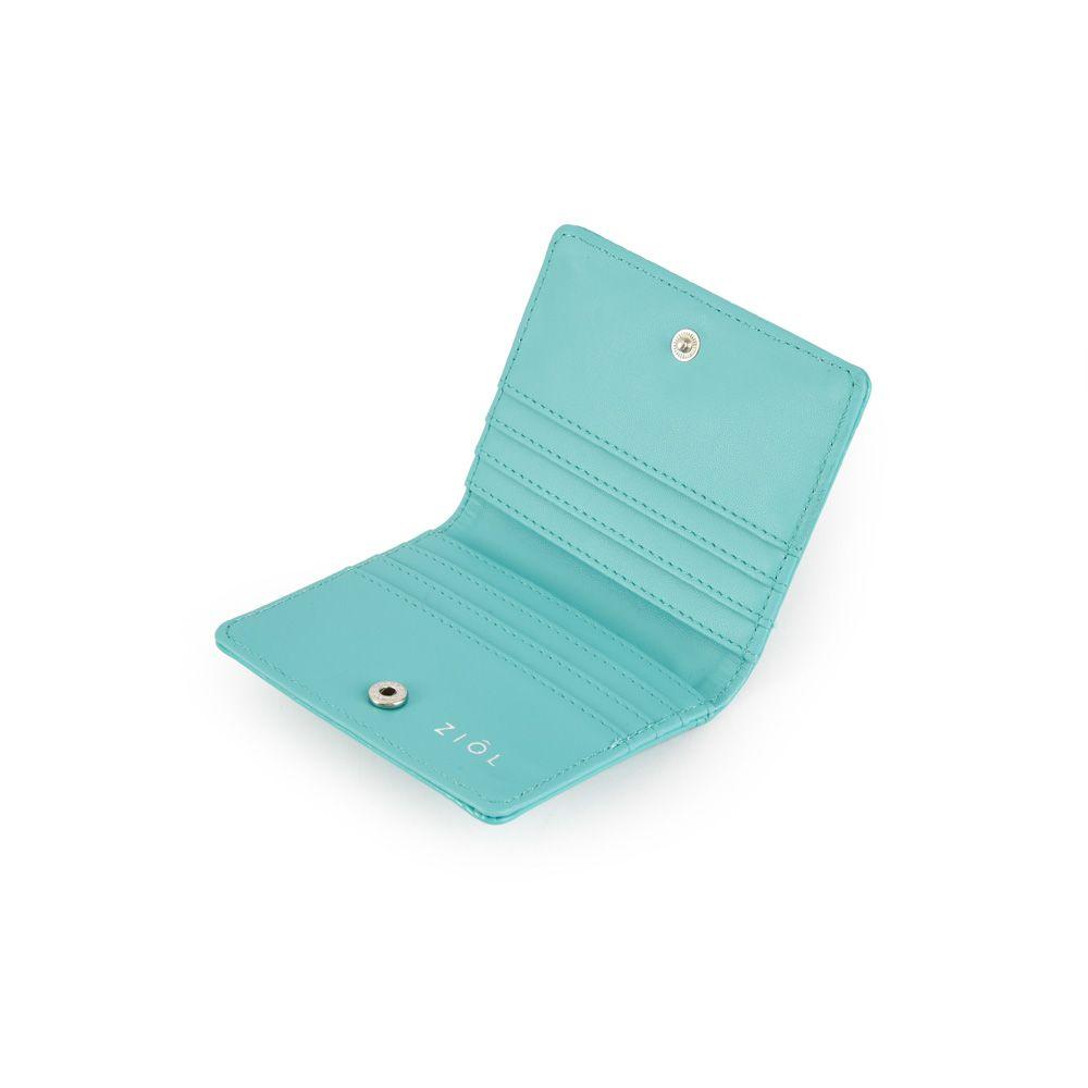 Tarjetero Con Ventana Pequeño Mila Turquesa-2