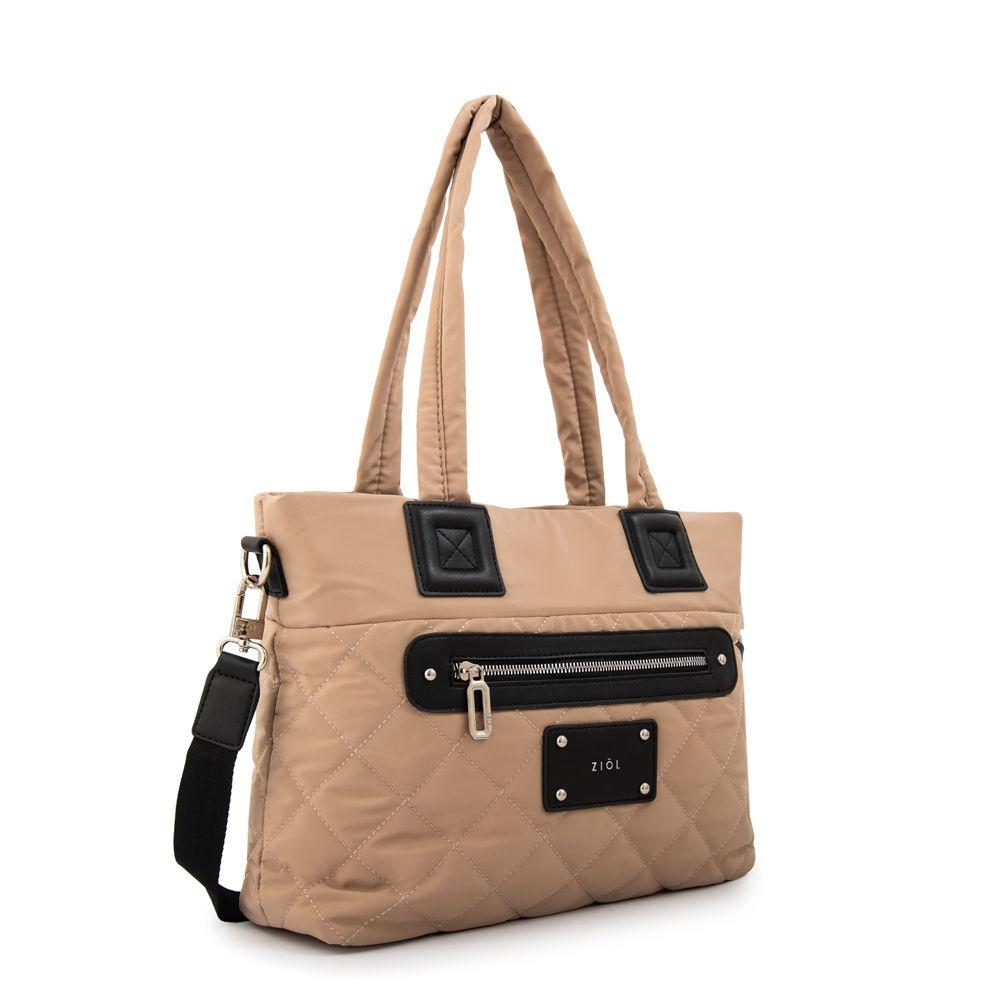 Cartera Dos Asas porta notebook adela mediana beige oscuro-1