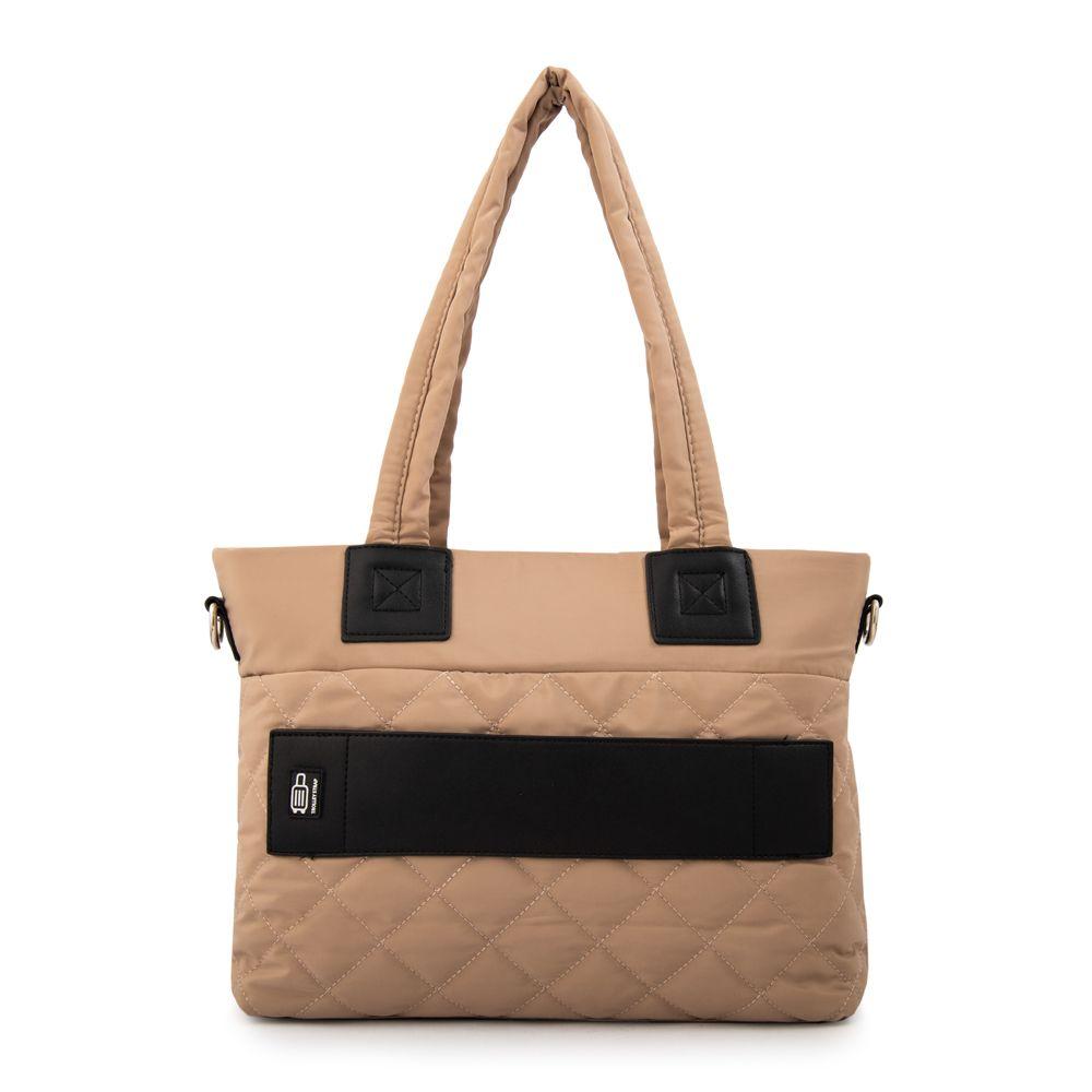 Cartera Dos Asas porta notebook adela mediana beige oscuro-2