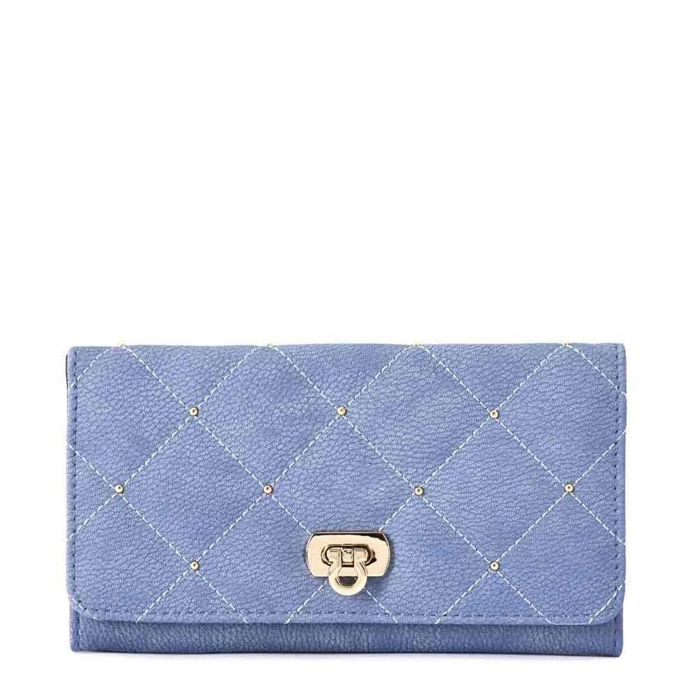 Plum Chequera Con Flap Interior Grande Azul Jeans-0