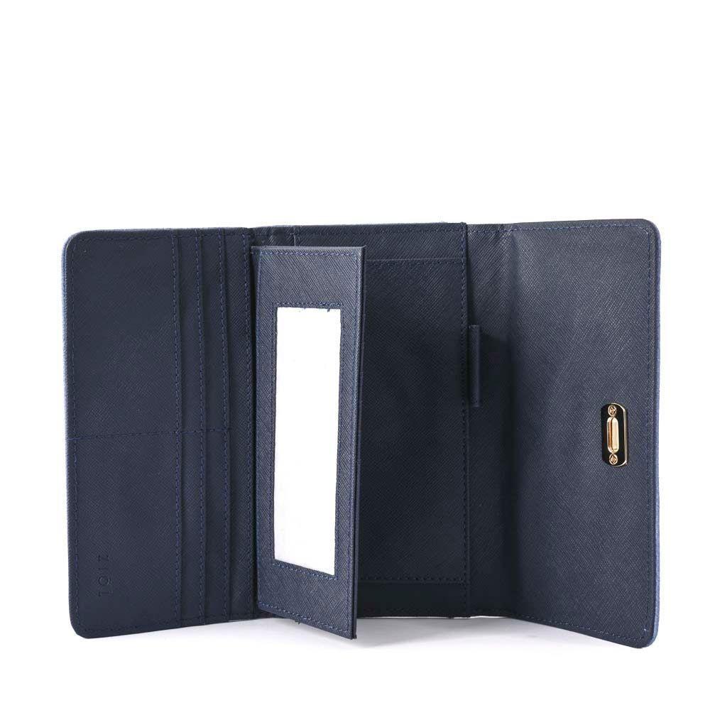 Plum Chequera Con Flap Interior Grande Azul Jeans-3