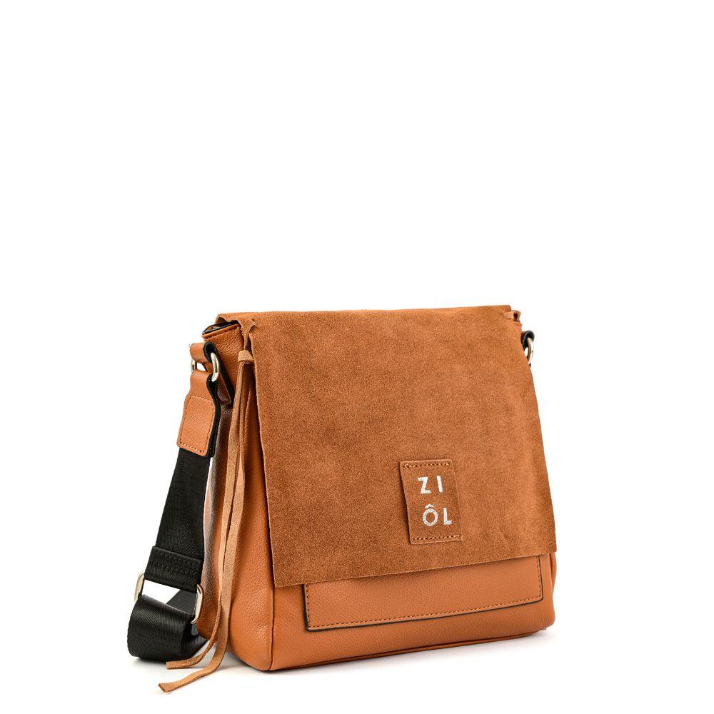 Bandolera Con Tapa Mediana Adelia Camel-1