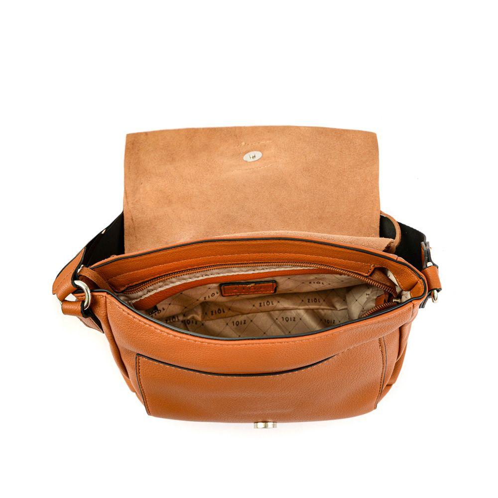 Bandolera Con Tapa Mediana Adelia Camel-3