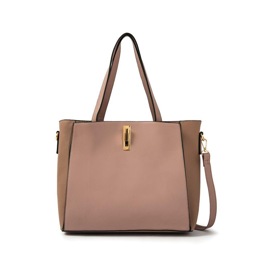 Jesusa Cartera Tipo Dos Asas Tres Divisiones Rosa Viejo-0