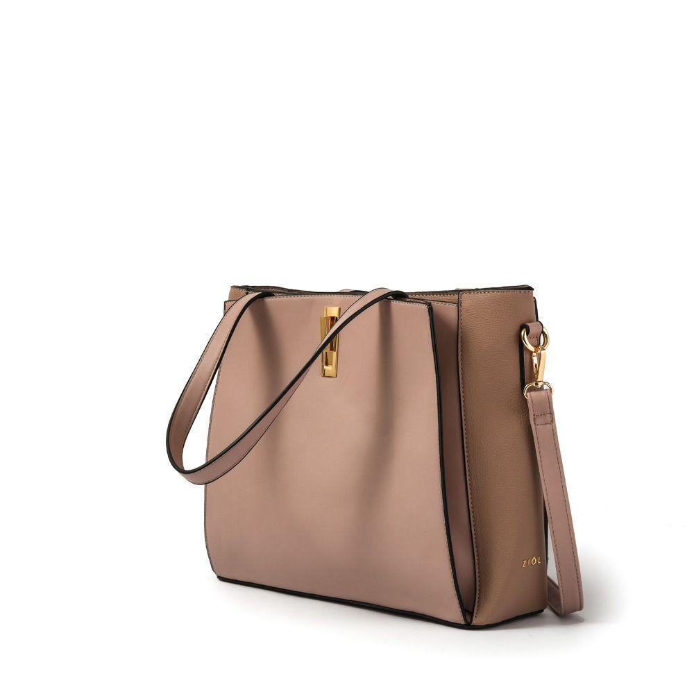 Jesusa Cartera Tipo Dos Asas Tres Divisiones Rosa Viejo-1