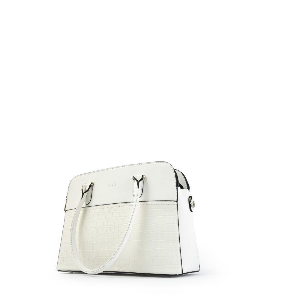 Merliana Cartera Tipo Dos Asas Tres Divisiones Blanco-1