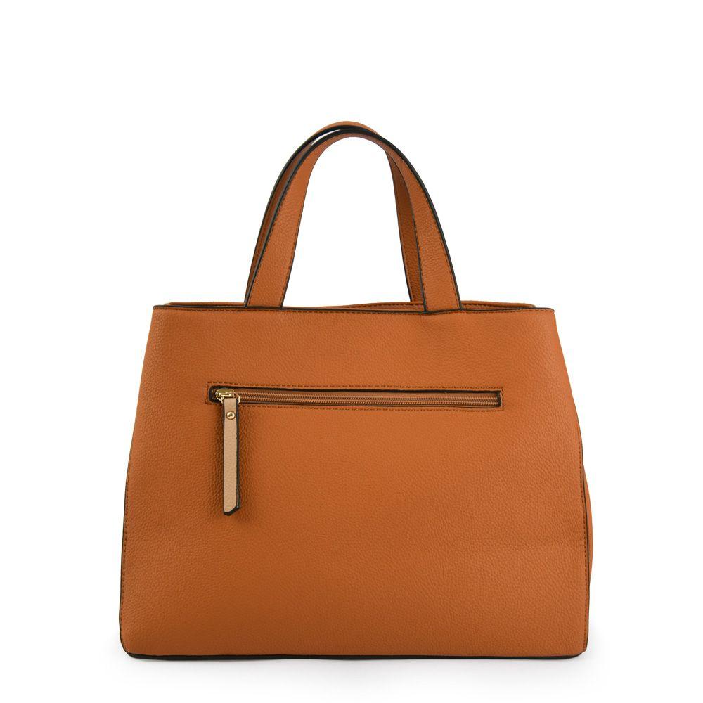 Cartera dos asas tres divisiones mediana lourd café-2