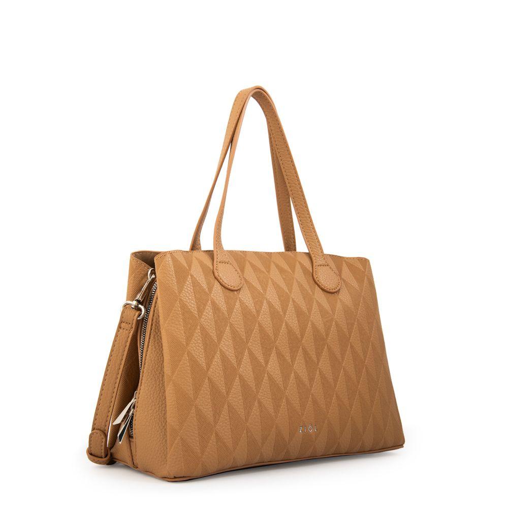 Cartera tote francini mediana camel-1