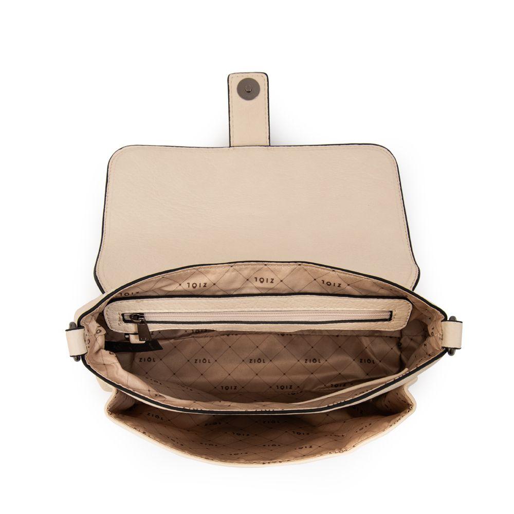 Cartera Bandolera con tapa serafina pequeña blanco crudo-3