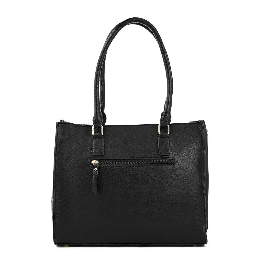 Cartera tote tres divisiones milena mediana negro-2