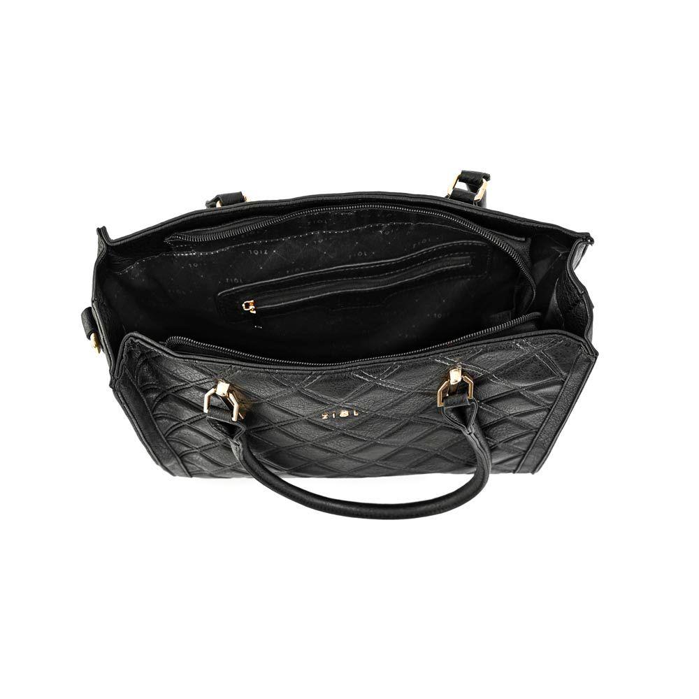 Cartera tote tres divisiones milena mediana negro-3