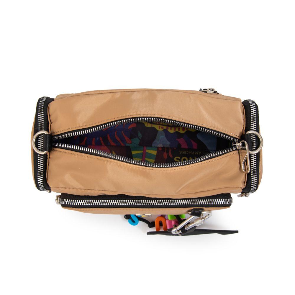 Cartera bandolera melania mediana beige oscuro-4