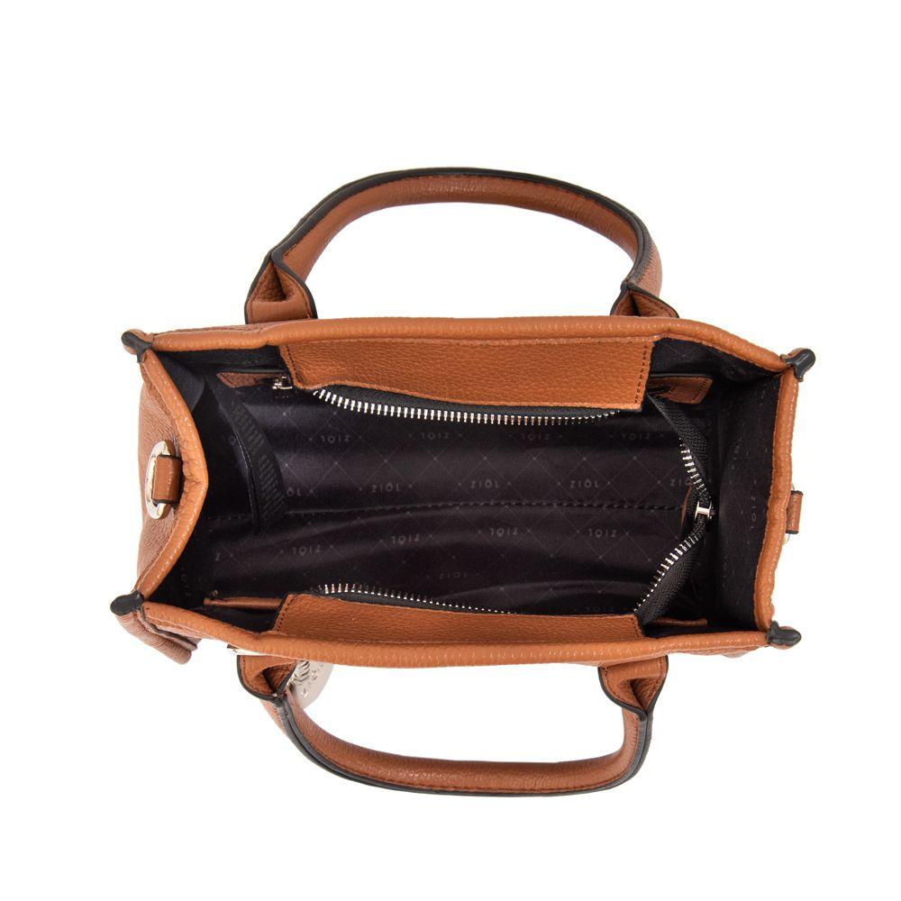 Cartera bandolera con asas renatta mediana café-3