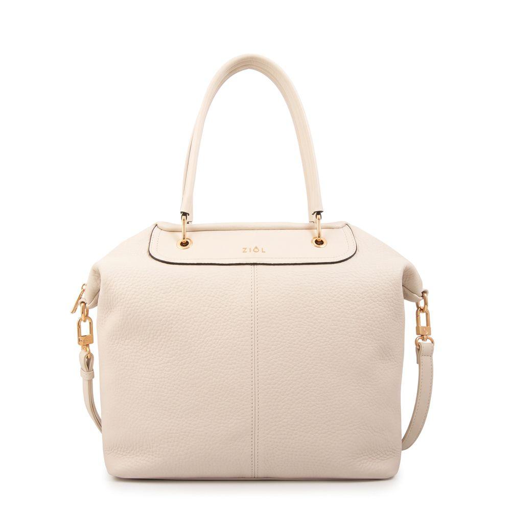 Cartera tote elvira grande blanco crudo-0