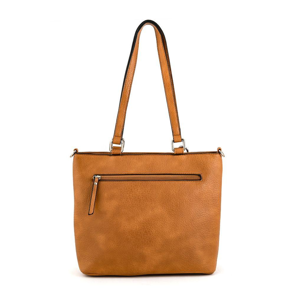 Cartera dos asas mediana kristal camel-2