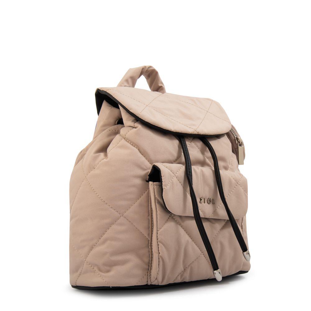 Mochila con tapa linn mediana beige-1