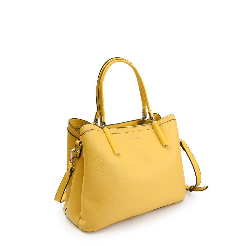 Cartera dos asas tres divisiones mediana piarot amarillo-1