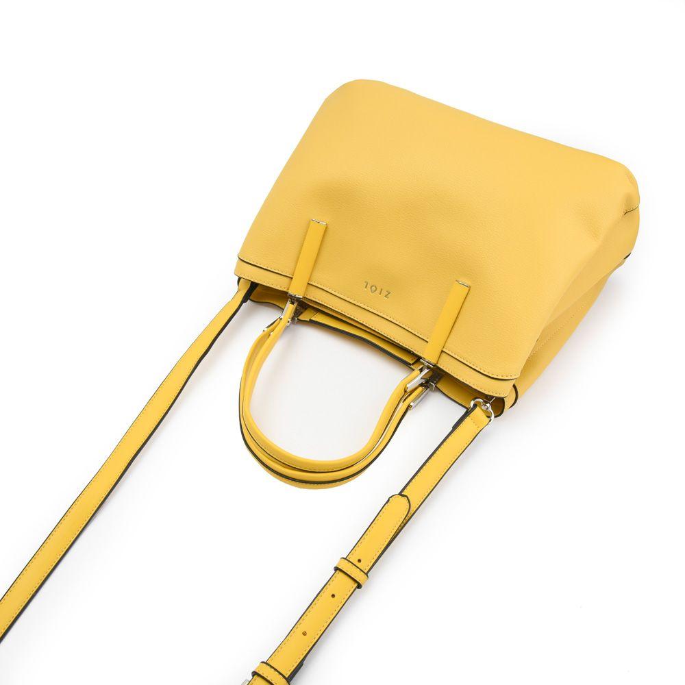 Cartera dos asas tres divisiones mediana piarot amarillo-3