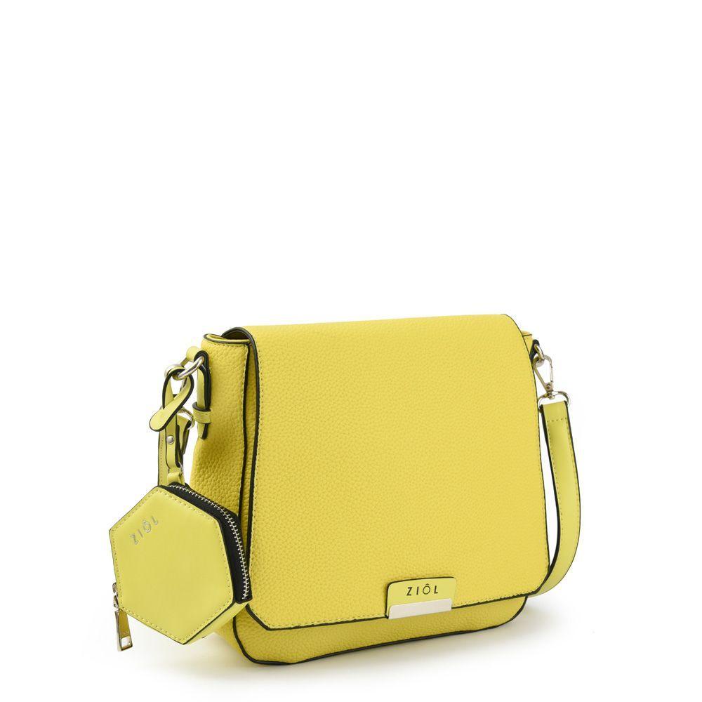 Zurich Cartera Bandolera Con Tapa Mediana Amarillo-1