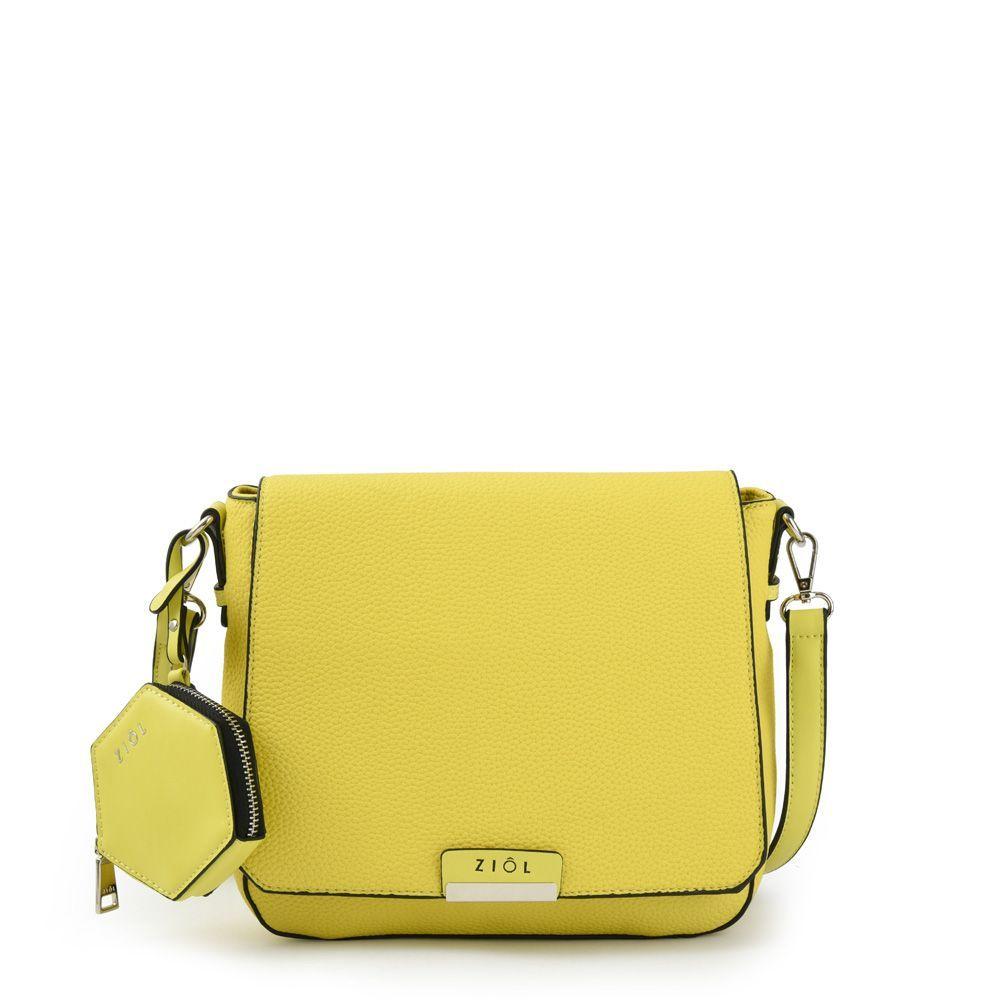 Zurich Cartera Bandolera Con Tapa Mediana Amarillo-0