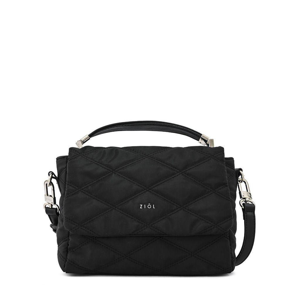 Cartera bandolera con tapa pequeña elvira negro-0