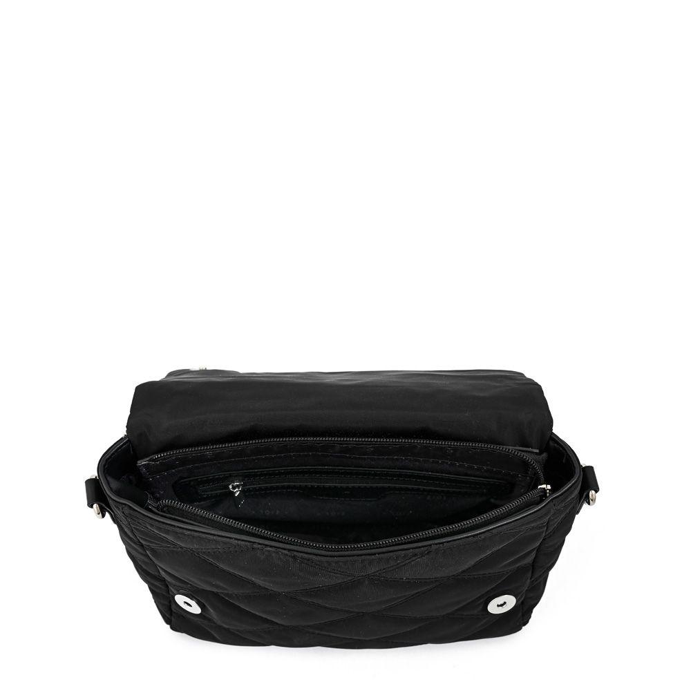 Cartera bandolera con tapa pequeña elvira negro-3