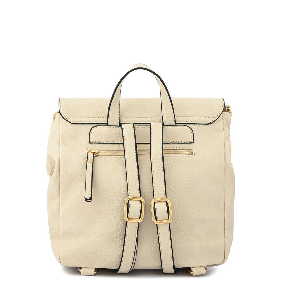 Mochila con tapa mediana zahara blanco crudo-2