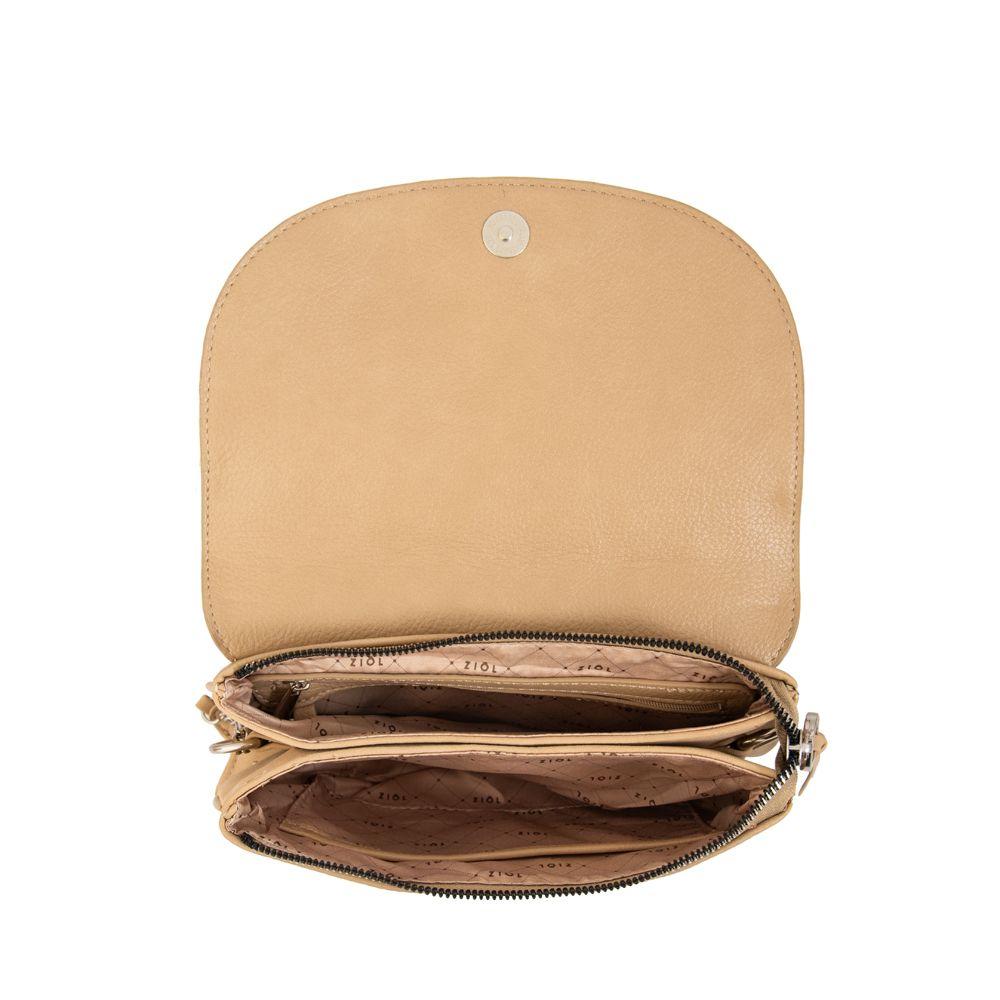 Cartera bandolera con tapa marina beige oscuro-3