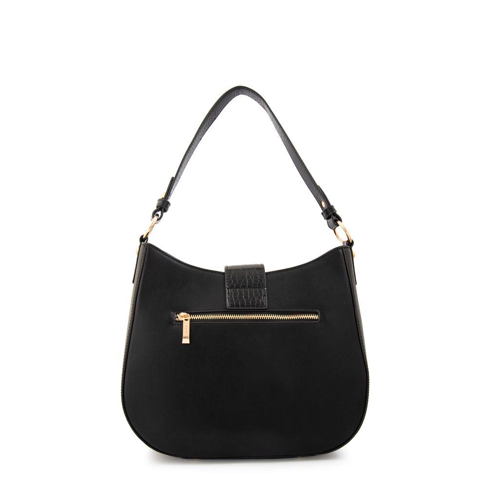 Cartera corte oval sarah mediana negro-2