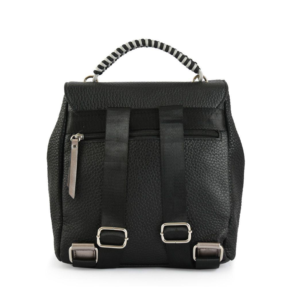 Mochila con tapa mediana alicia negro-2