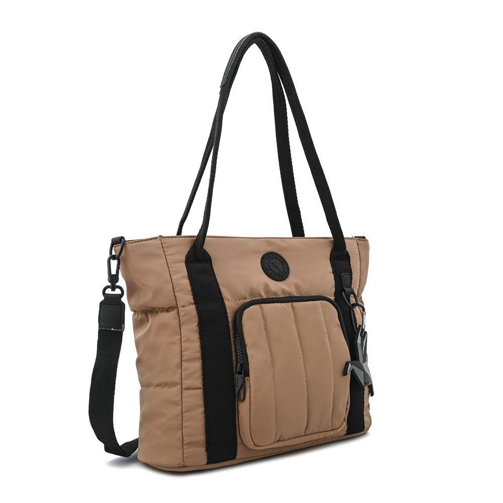 Cartera dos asas tres divisiones mediana florence beige-1
