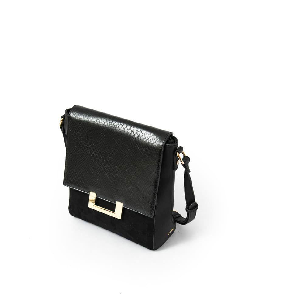 Alamanda Cartera Tipo Bandolera Con Tapa Negro-1