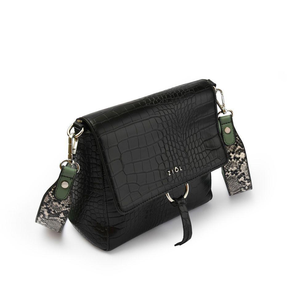 Serafina Cartera Bandolera Con Tapa Pequeña Negro-2