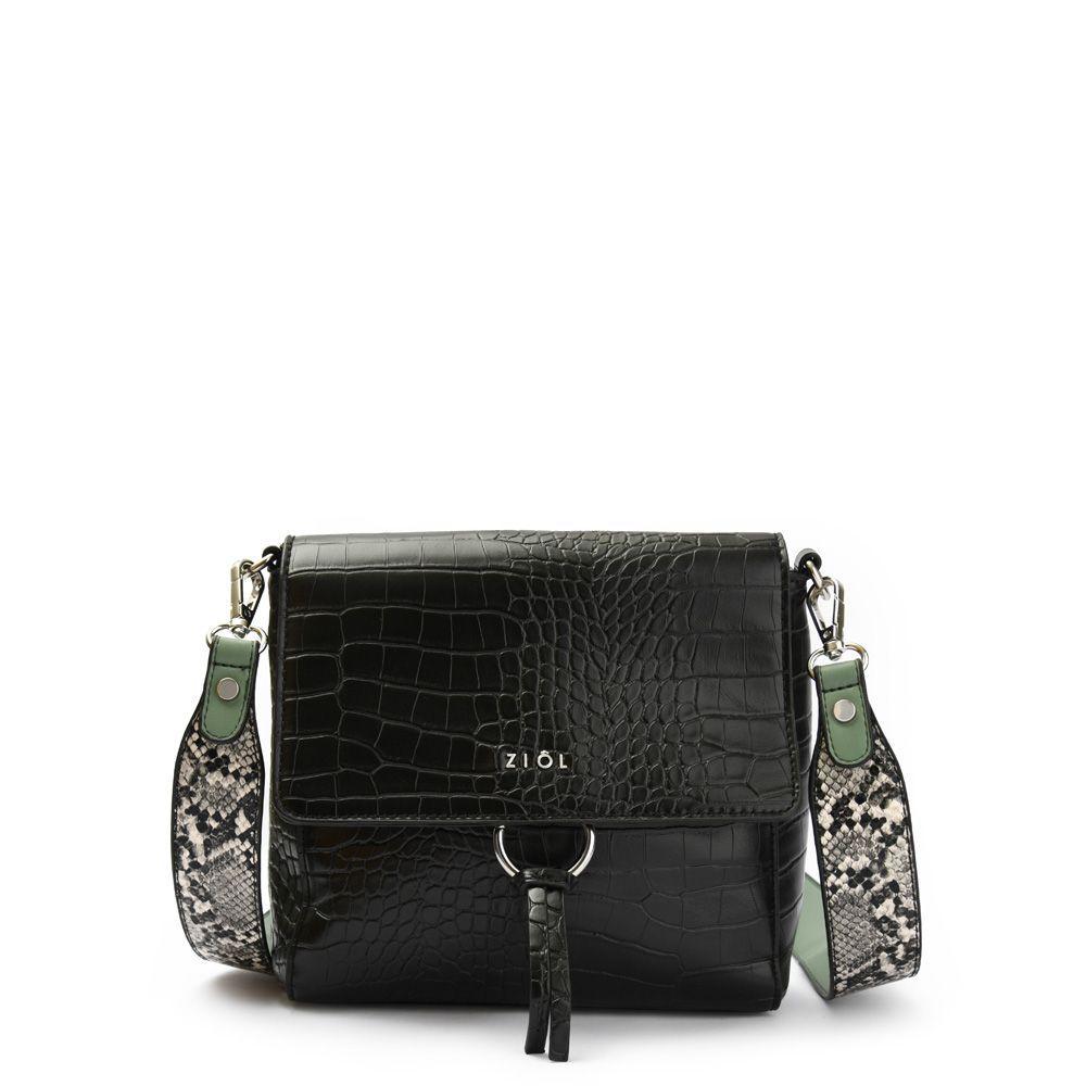 Serafina Cartera Bandolera Con Tapa Pequeña Negro-0