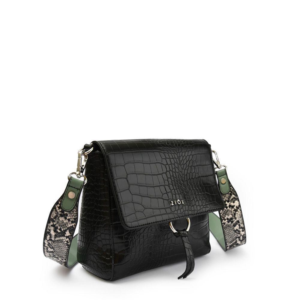 Serafina Cartera Bandolera Con Tapa Pequeña Negro-1