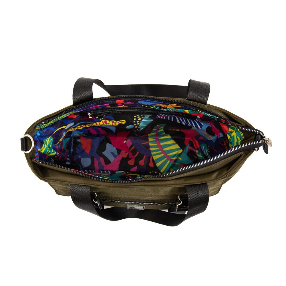 Cartera tote college grande verde oliva-3