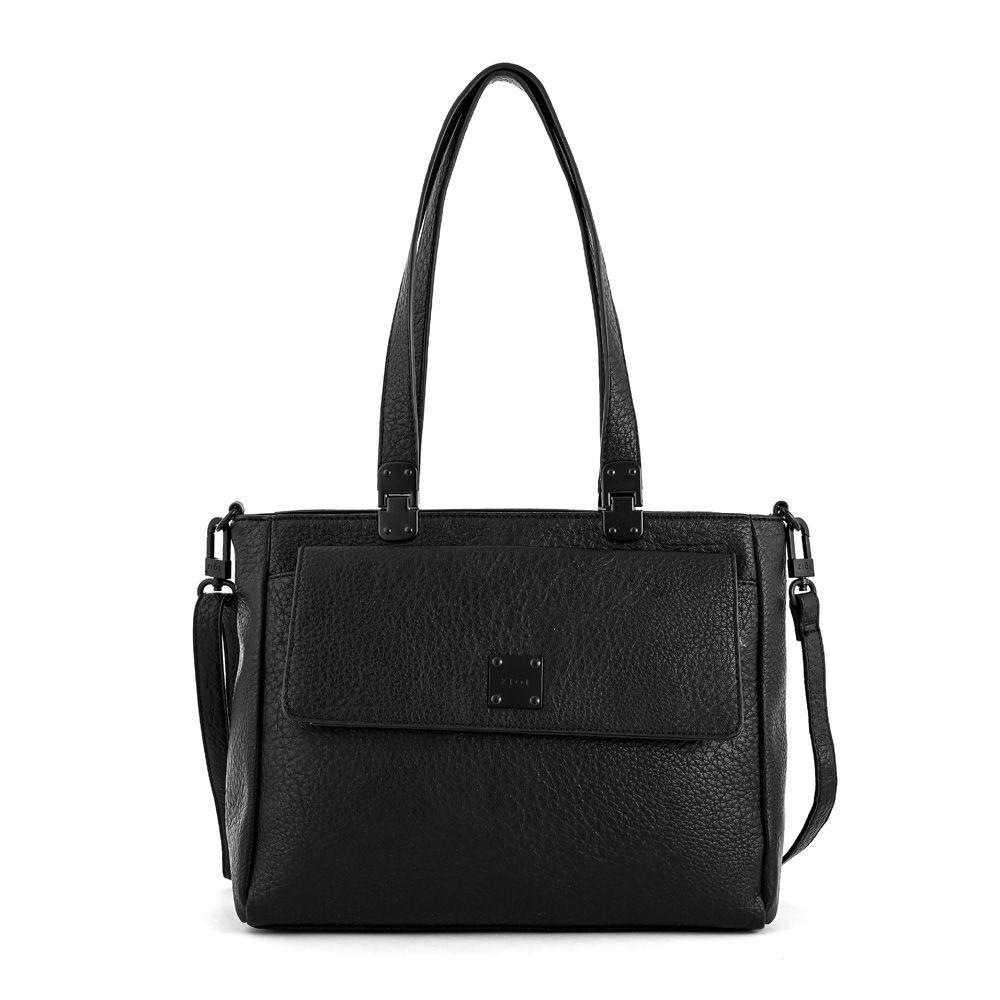 Cartera dos asas tres divisiones mediana jelena negro-0