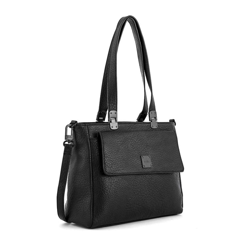 Cartera dos asas tres divisiones mediana jelena negro-1